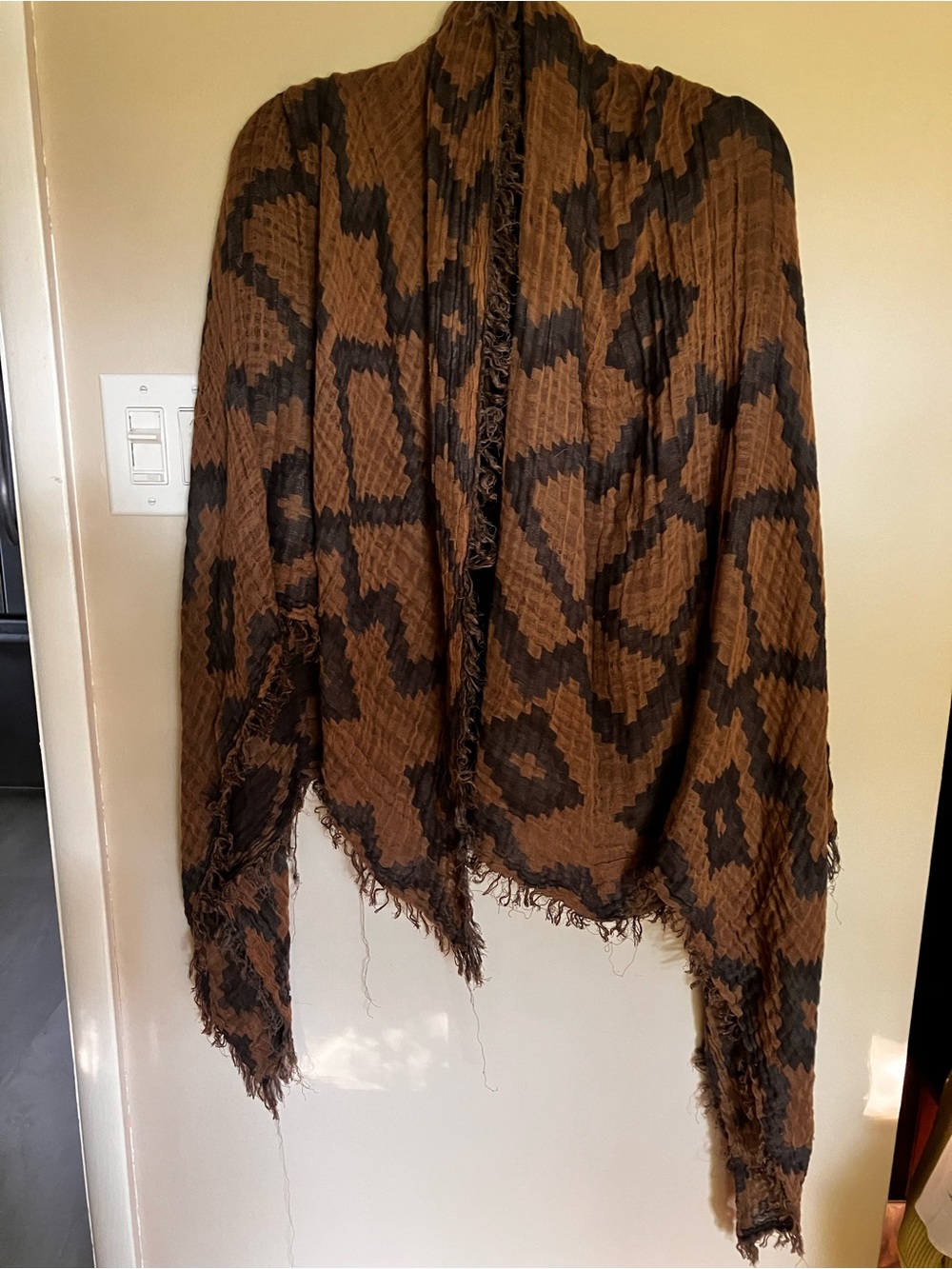 Wilfred AritziaBrown and Black-Print Scarf boho bohemian flare 100 cotton